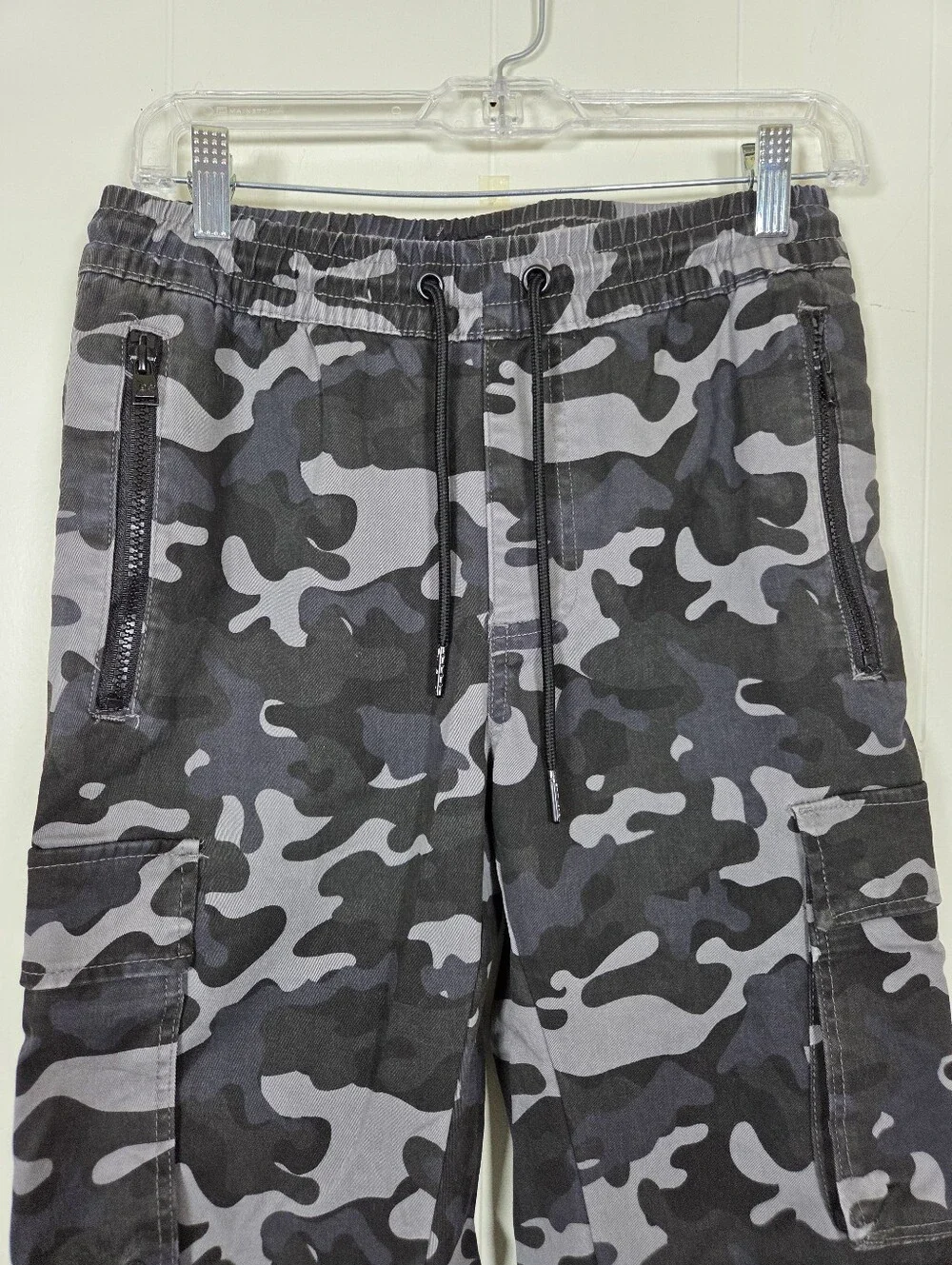Dogg Supply Mens Stealth Camo Drawstring Cotton Blend Cargo Joggers Size XS